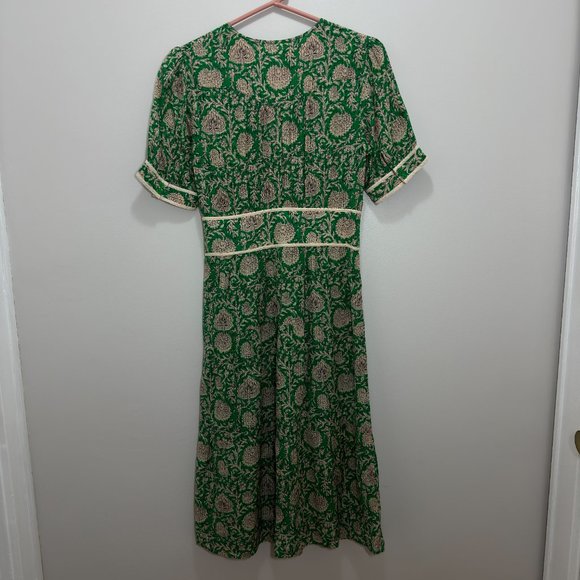 ba&sh Green and Cream Midi Dress - Picture 4 of 4